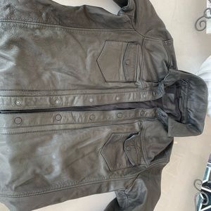 Leather all saints jacket shirt